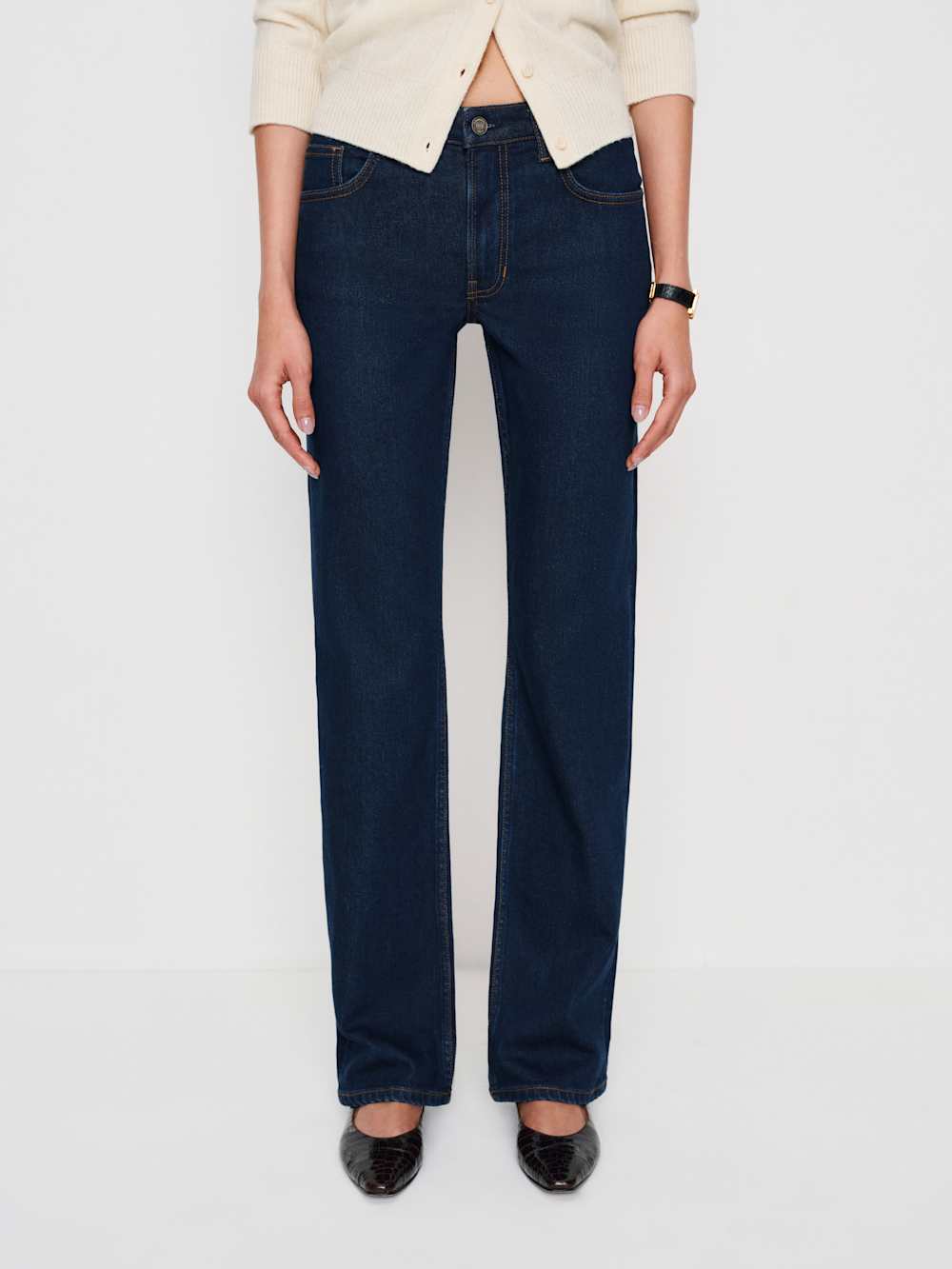 Elton Mid Rise Super Stretch Straight Jeans