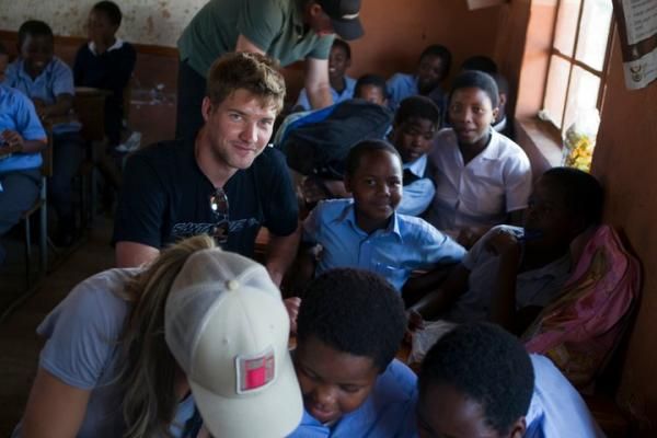 Greg Minnaar at the Thembini School