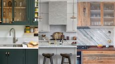 Three images featuring kitchen backsplash