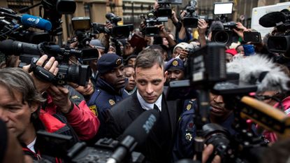 Oscar Pistorius leaves the North Gauteng High Court in 2016 in Pretoria, South Africa