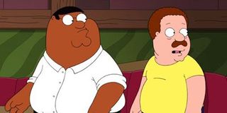 cleveland brown and peter griffin switch races on Family Guy