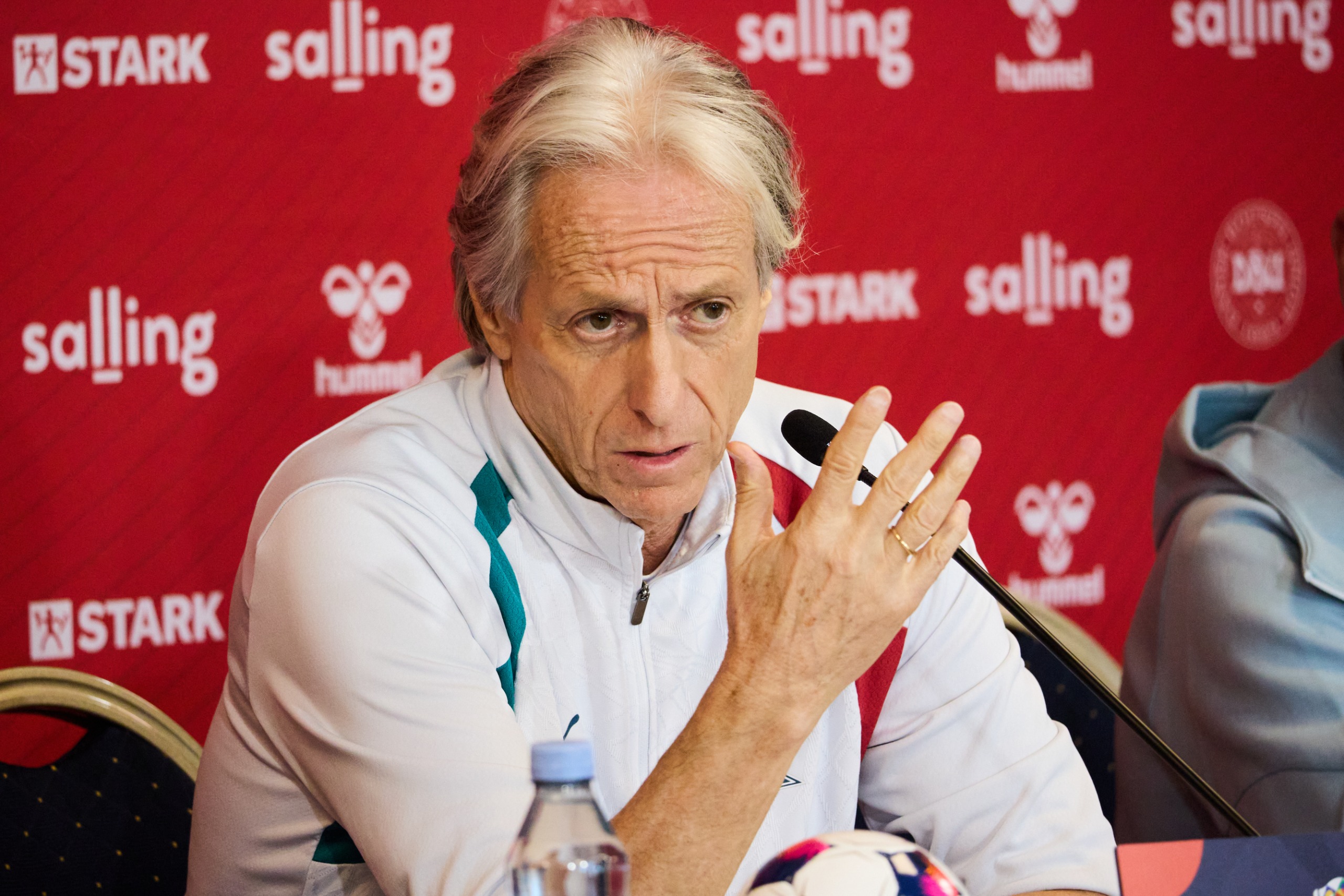 Jorge Jesus, head coach of Portugal, attends a press conference ahead of the UEFA Nations League