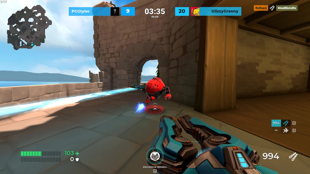 Diabotical is out now! Show off your FPS skills and creative game play in  this fast paced free-to-play arena shooter. Take to battle with a variety  of weapons across 15 different game