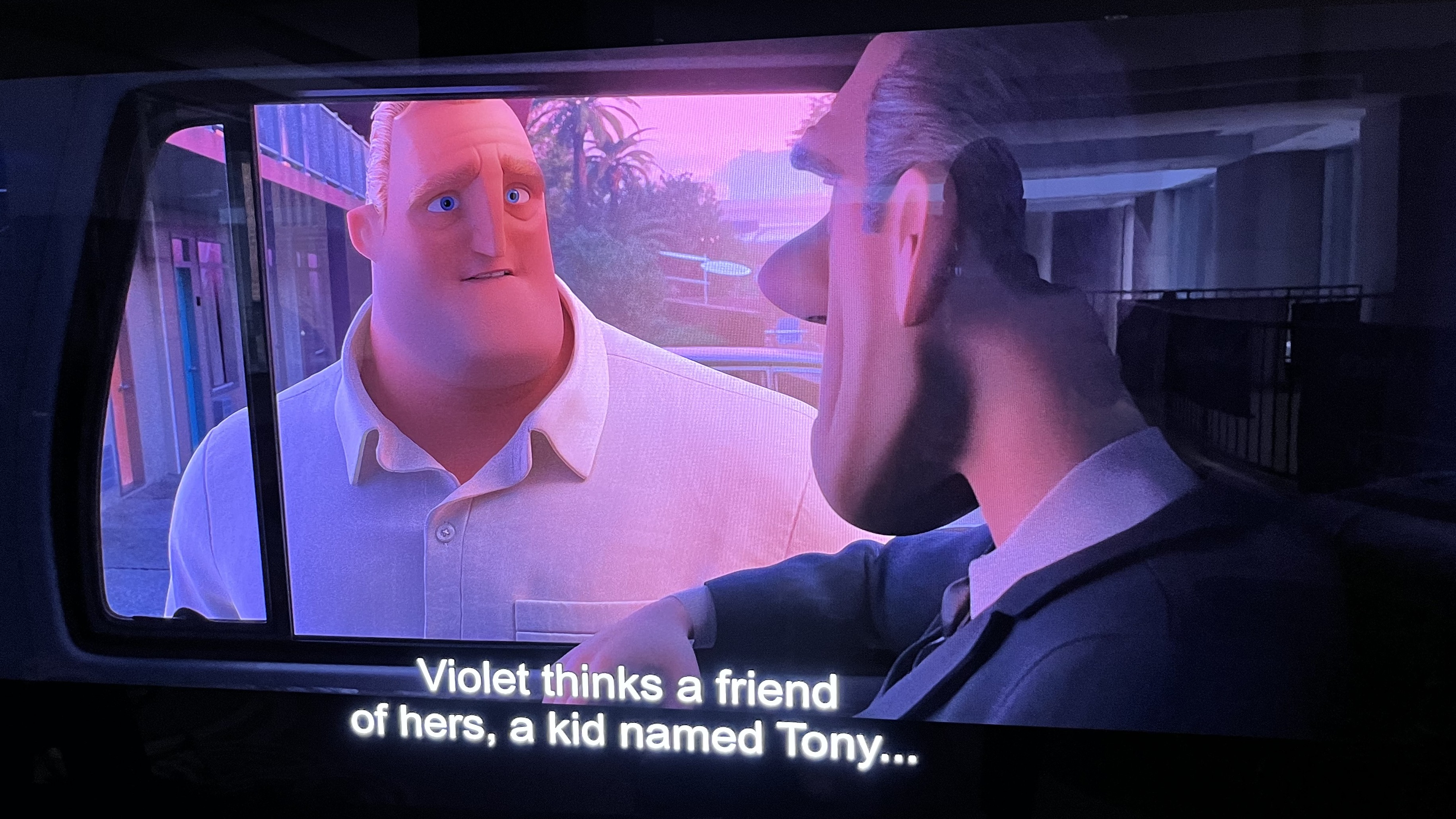 madVR Envy video processor showing unmodified movie subtitles on TV screen