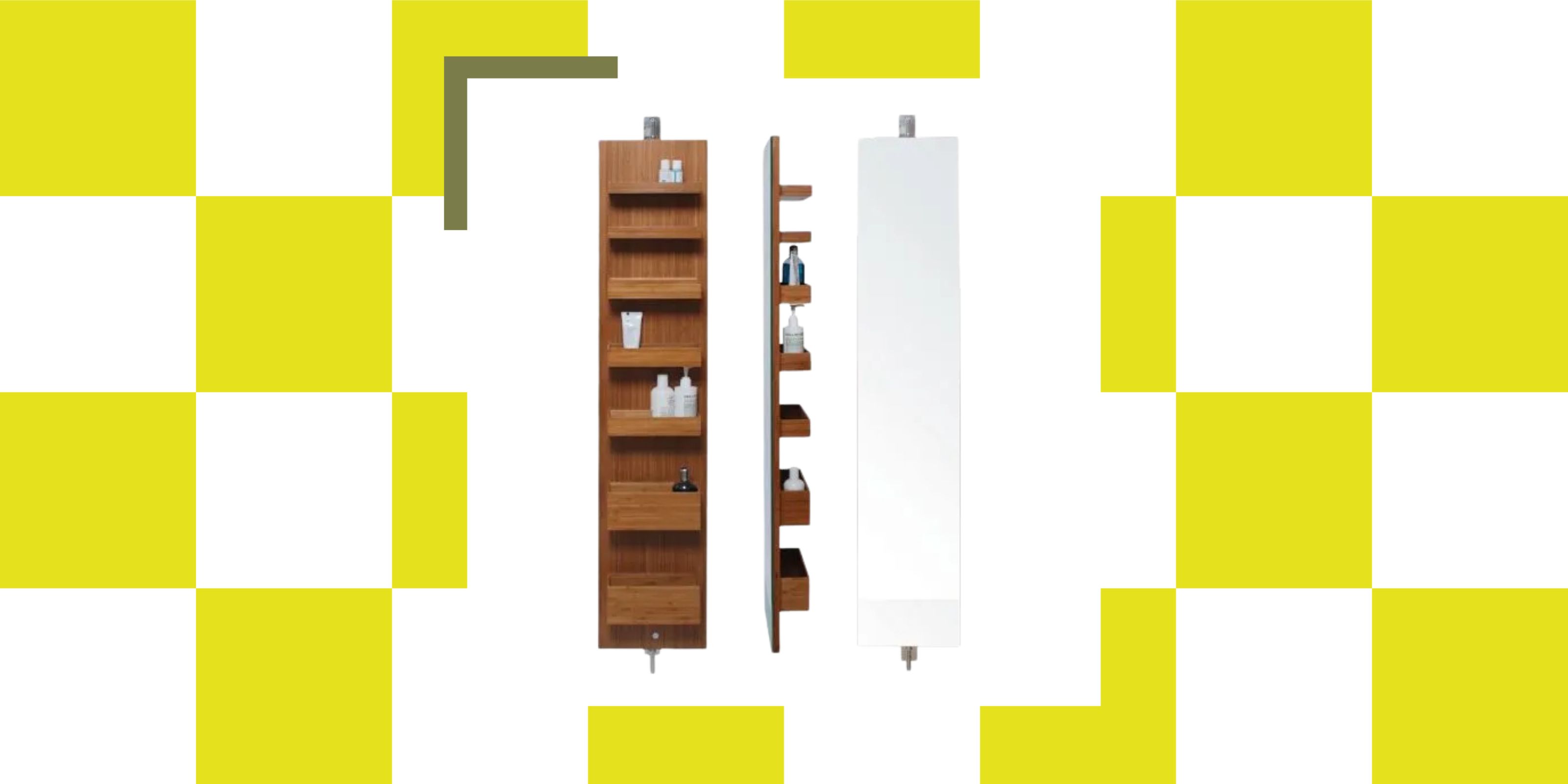 rotating mirrored wall cabinet