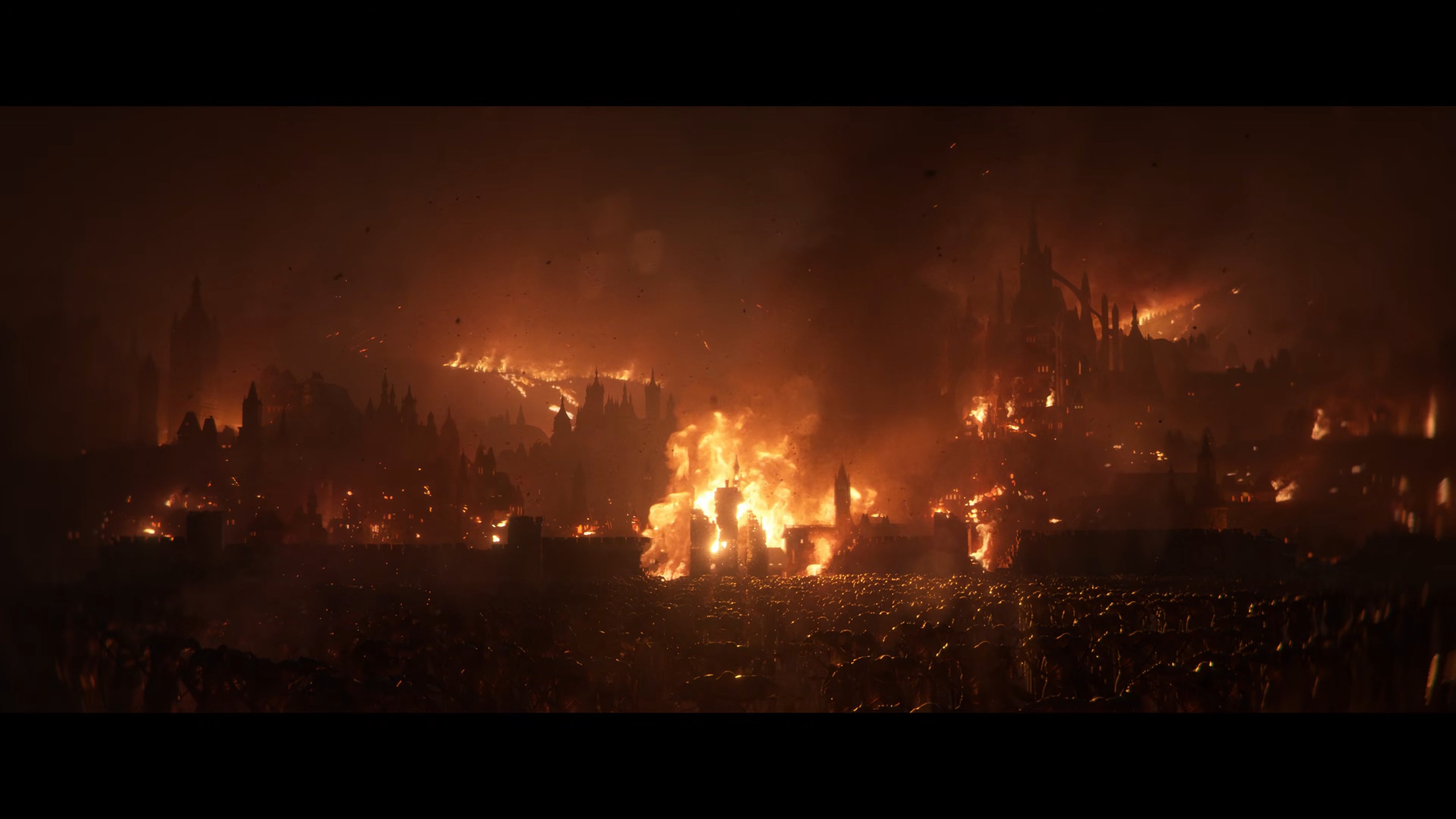 Diablo 5 cinematic images of a burning city
