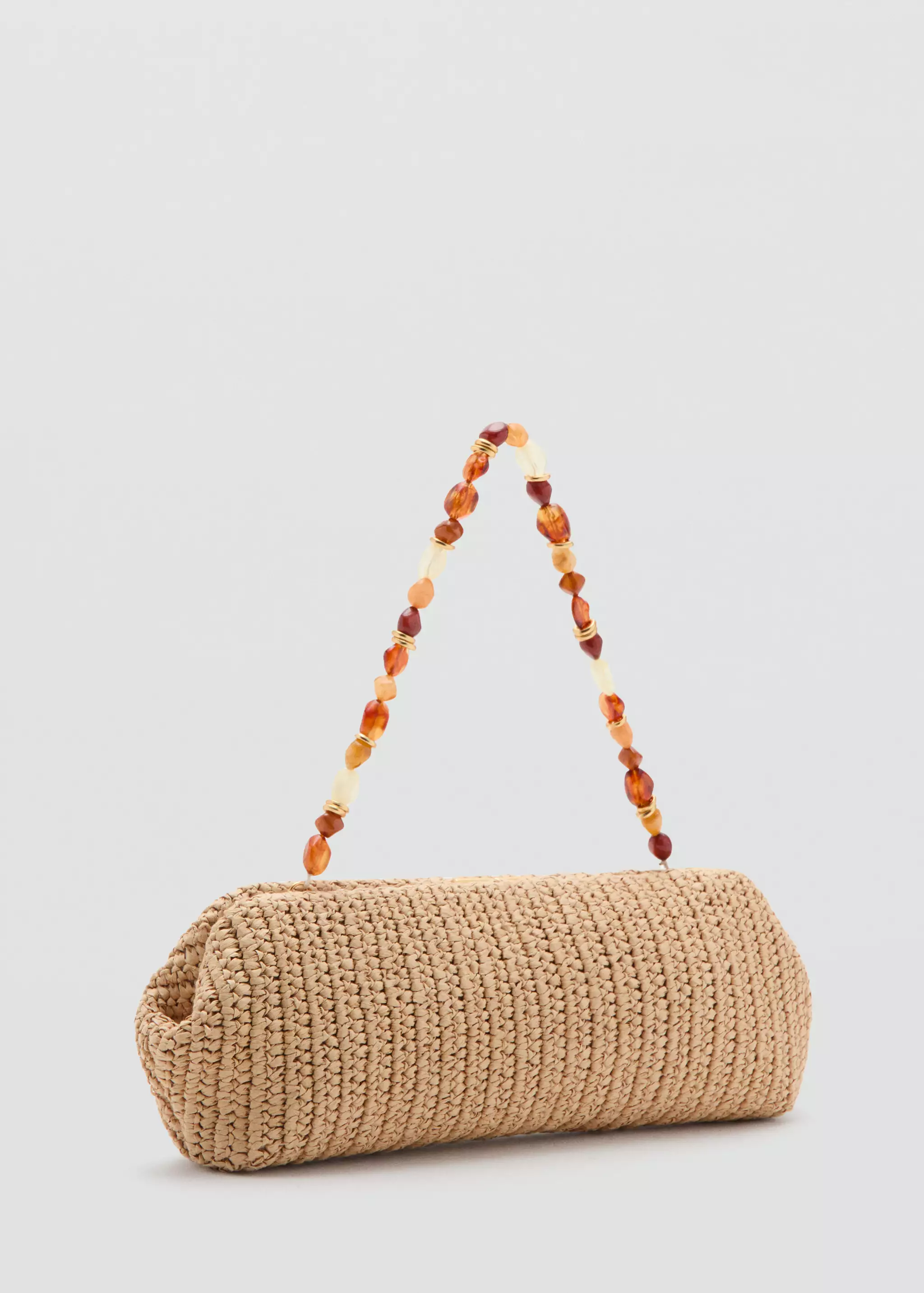 Natural Fibre Handbag With Bead Detail - Women | Mango United Kingdom