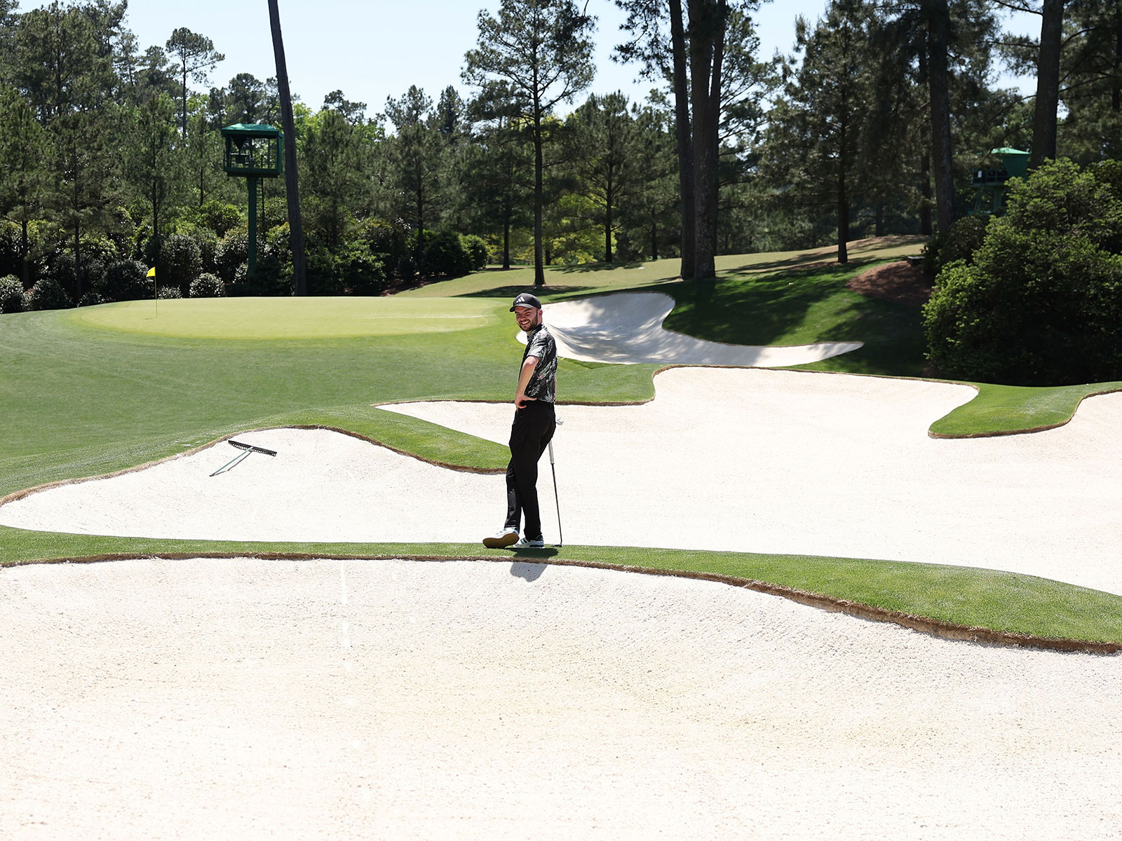 Dan Parker smiles on the 10th hole at Augusta National