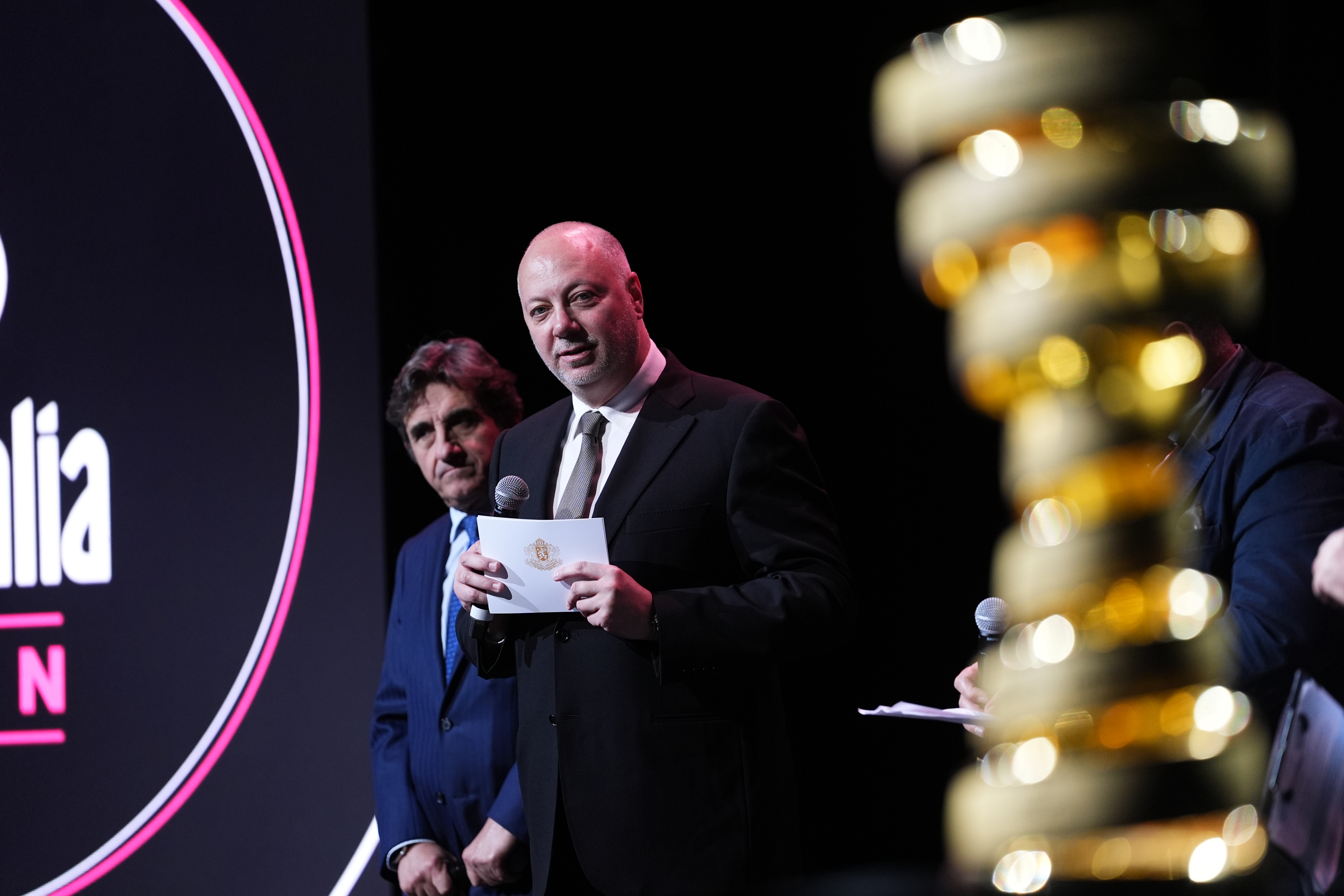 Rosen Zhelyazkov - Prime Minister of Bulgaria during the presentation of the 2026 Giro d'Italia man and women in Rome, Italy - December 1, 2025 (Photo by Massimo Paolone/LaPresse)