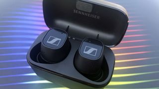 the sennheiser cx plus true wireless in their charging case