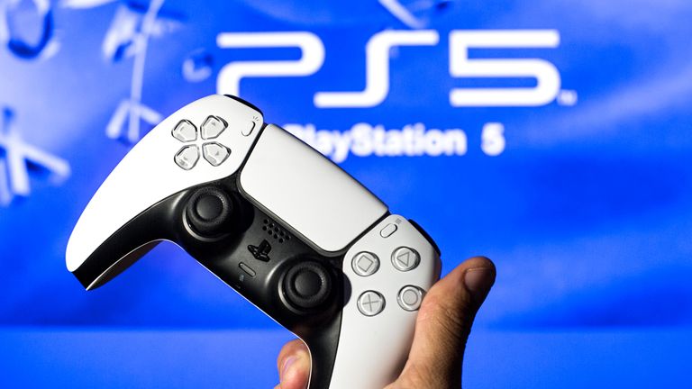 PS5 DualSense controller with PS5 logo