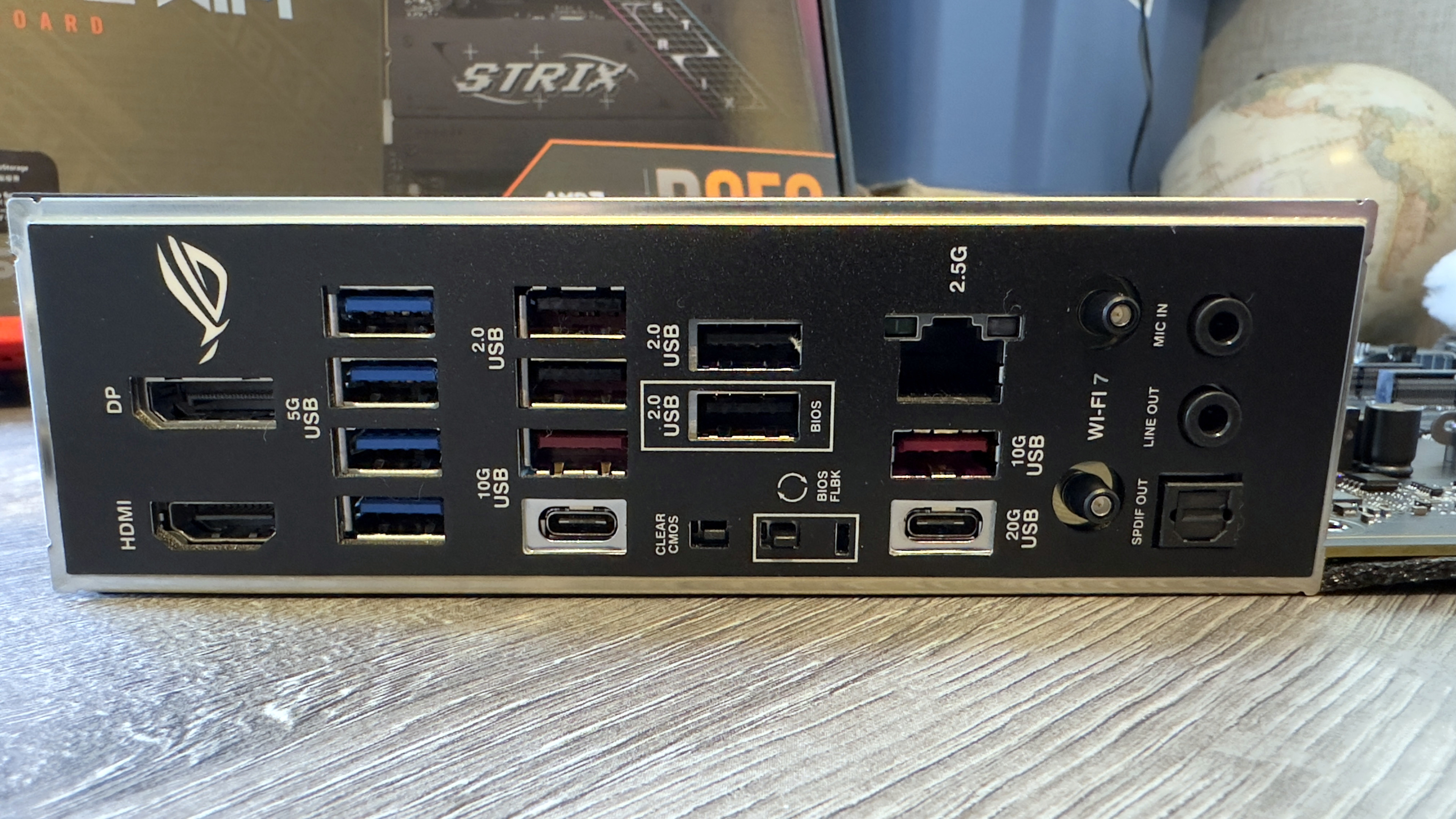 A photo of an Asus ROG Strix B850-F Gaming WiFi motherboard