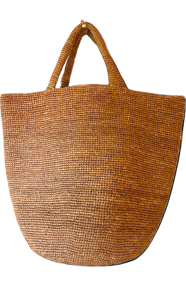 Caramel Raffia Beach Tote Bag