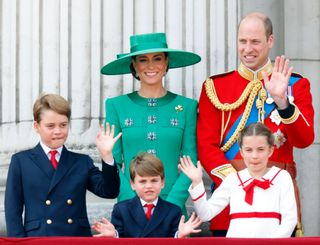 The Wales family of five on the Buckingham Palace balcony for Trooping the Colour