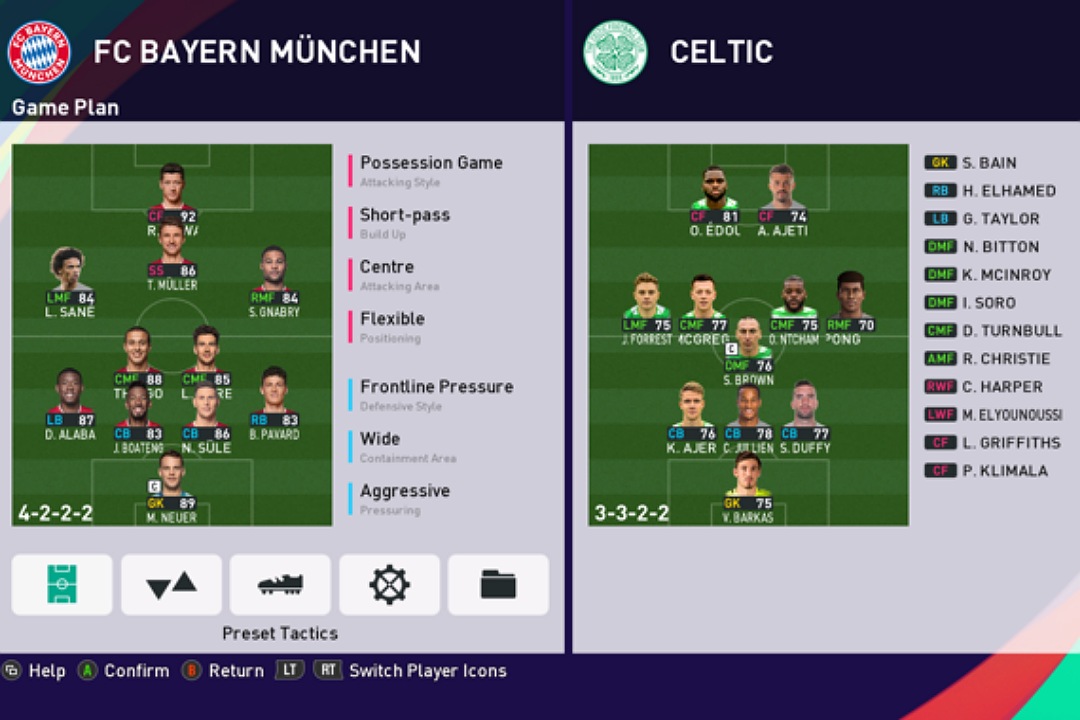 pes mobile 2020 formations with two attacking midfielders