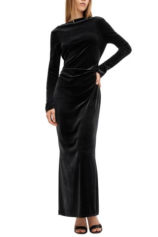 All Saints Amoret Velvet Maxi Dress