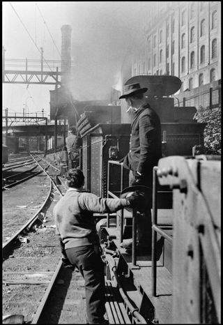 Black-and-white images from the days of steam locomotives