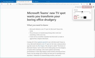 Microsoft Edge change background immersive reader