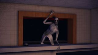 Road-side Shawarma's creepy customer monster crawling through the serving window