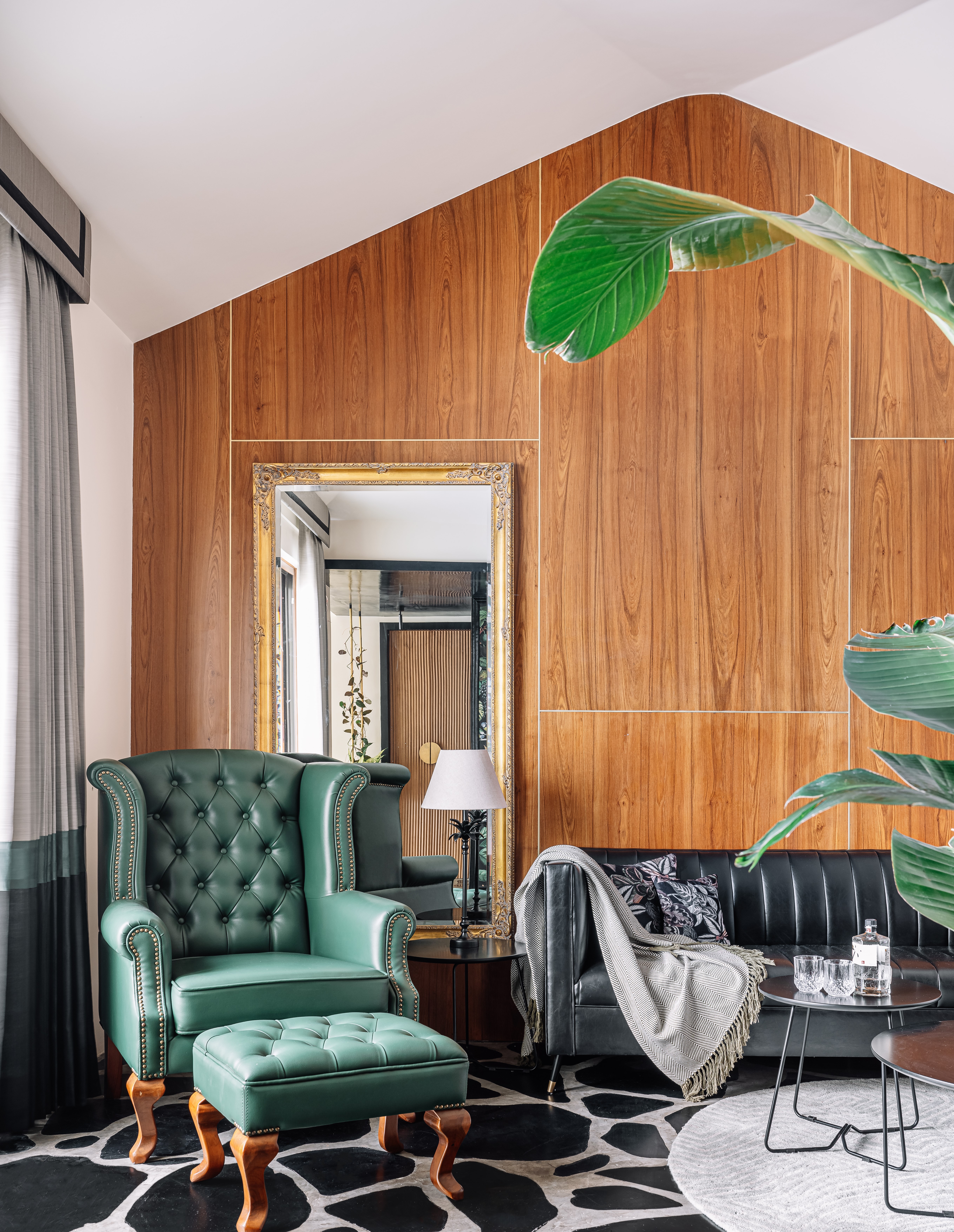 A green accent chair