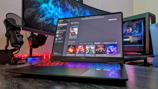 Image of the HP OMEN Transcend 14 gaming laptop.