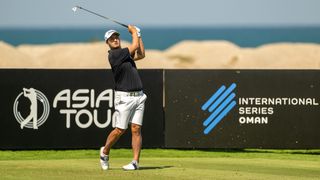 Sihwan Kim takes a shot during the International Series Oman