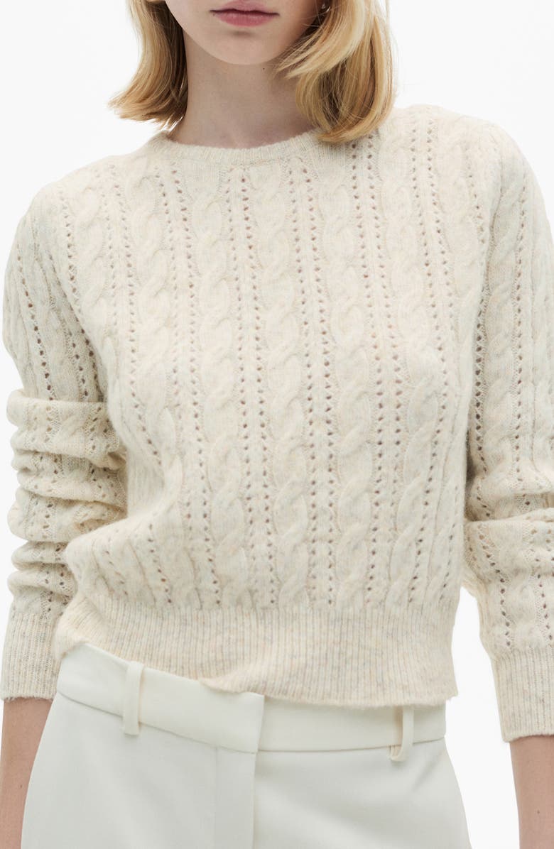 Cable Knit Openwork Sweater