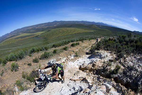 A rider on a hike-a-bike