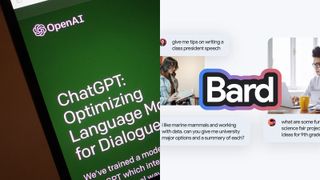 ChatGPT and Google Bard logos