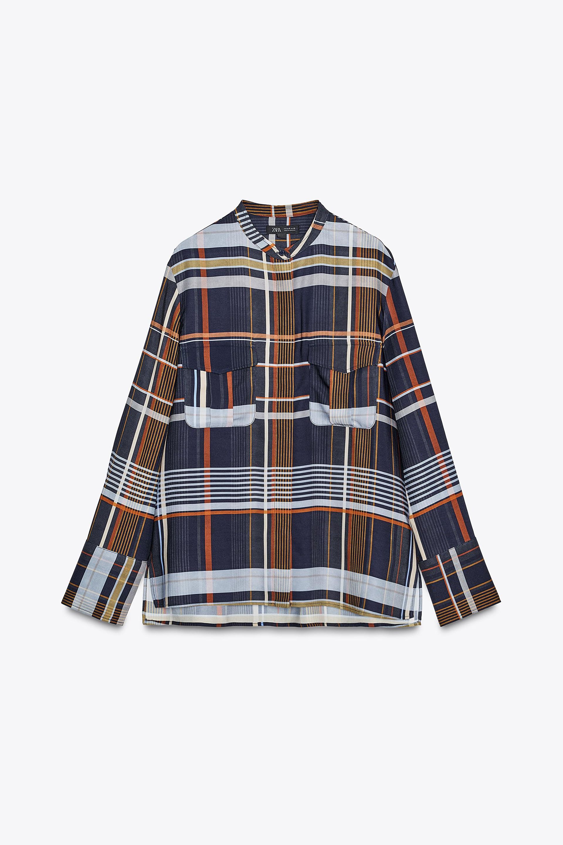 Zw Collection Plaid Pocket Shirt