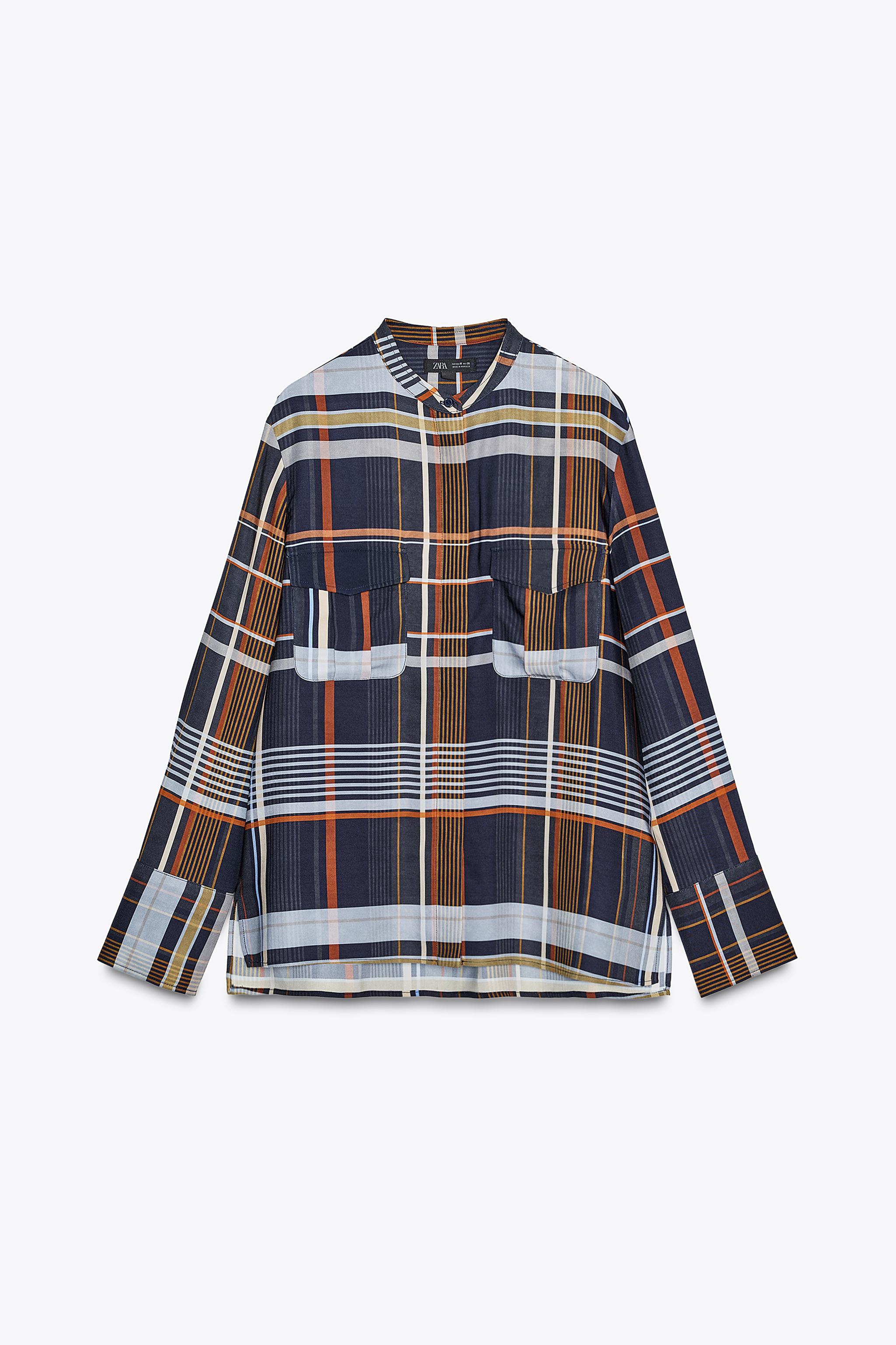 Zw Collection Plaid Pocket Shirt