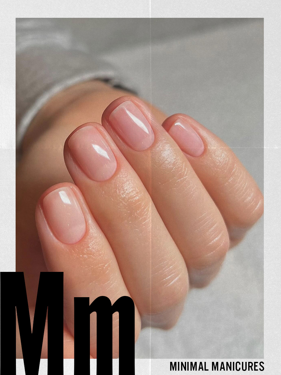 A close-up of a very minimal manicure