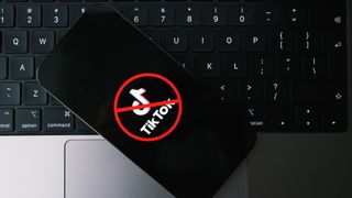 TikTok banned on a laptop