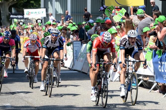 The sprint for stage 3 was a tight affair
