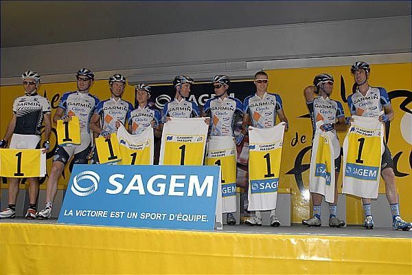 Team Garmin Chipotle leads the teams classification.