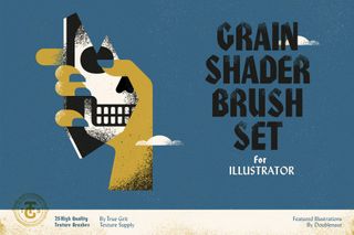 Grain Shader Brushes For Illustrator, one of the best Illustrator brushes
