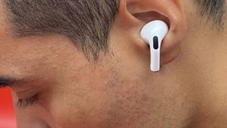 The AirPods Pro worn by our reviewer