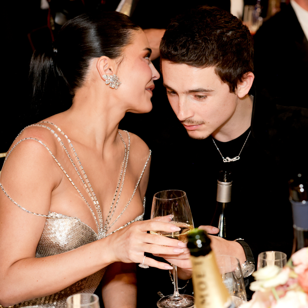 Cameras Caught Kylie Jenner's Sweet Reaction to Timoth&eacute;e Chalamet&rsquo;s Golden Globes Win