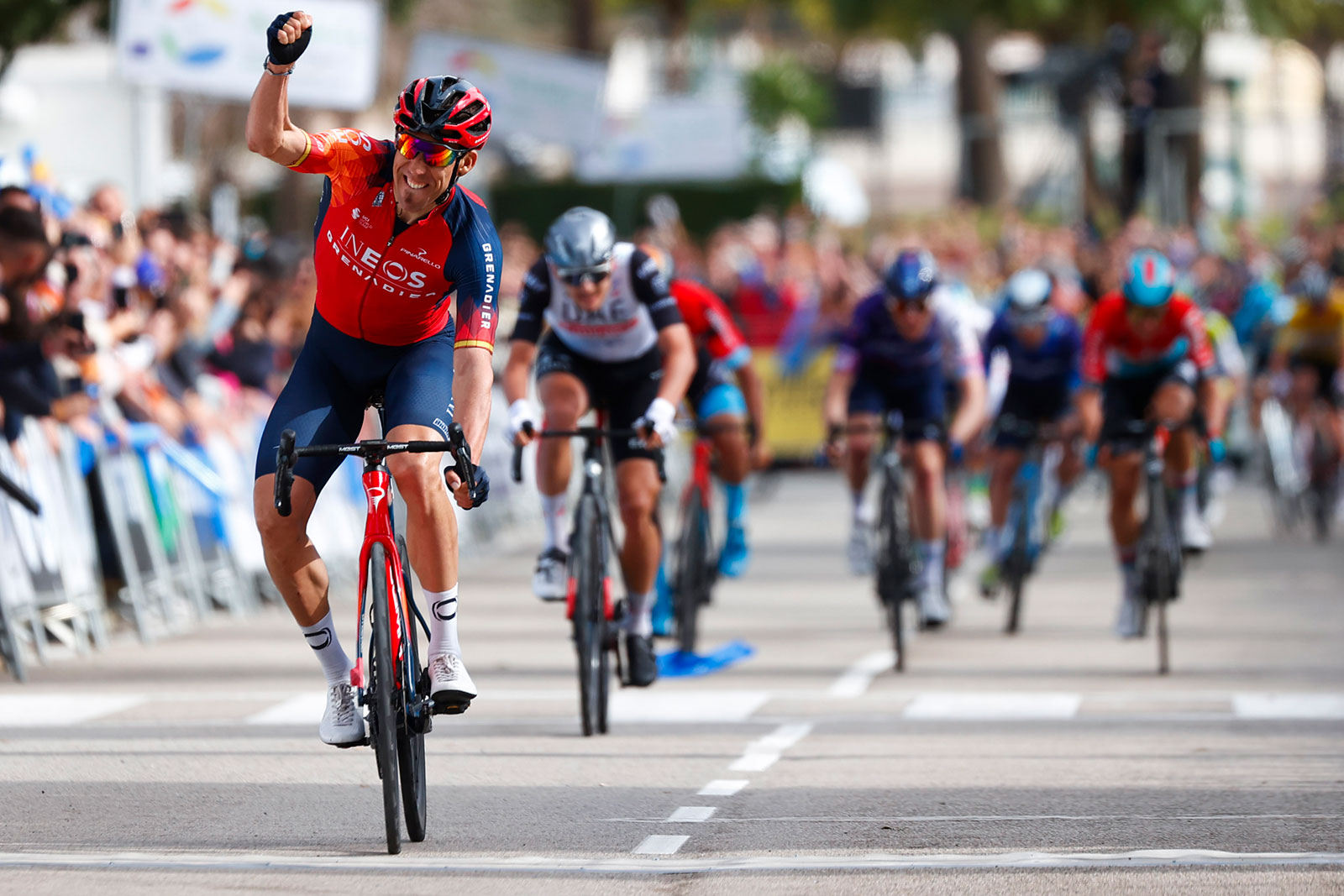 Vuelta a Andalucia Ruta Ciclista Del Sol 2023 - 69th Edition - 5th stage Otura - Alhaurin de la Torre 184,3 km - 19/02/2023 - Omar Fraile (ESP - INEOS Grenadiers) - Alessandro Covi (ITA - UAE Team Emirates) - photo Luis Angel Gomez/SprintCyclingAgency©2023