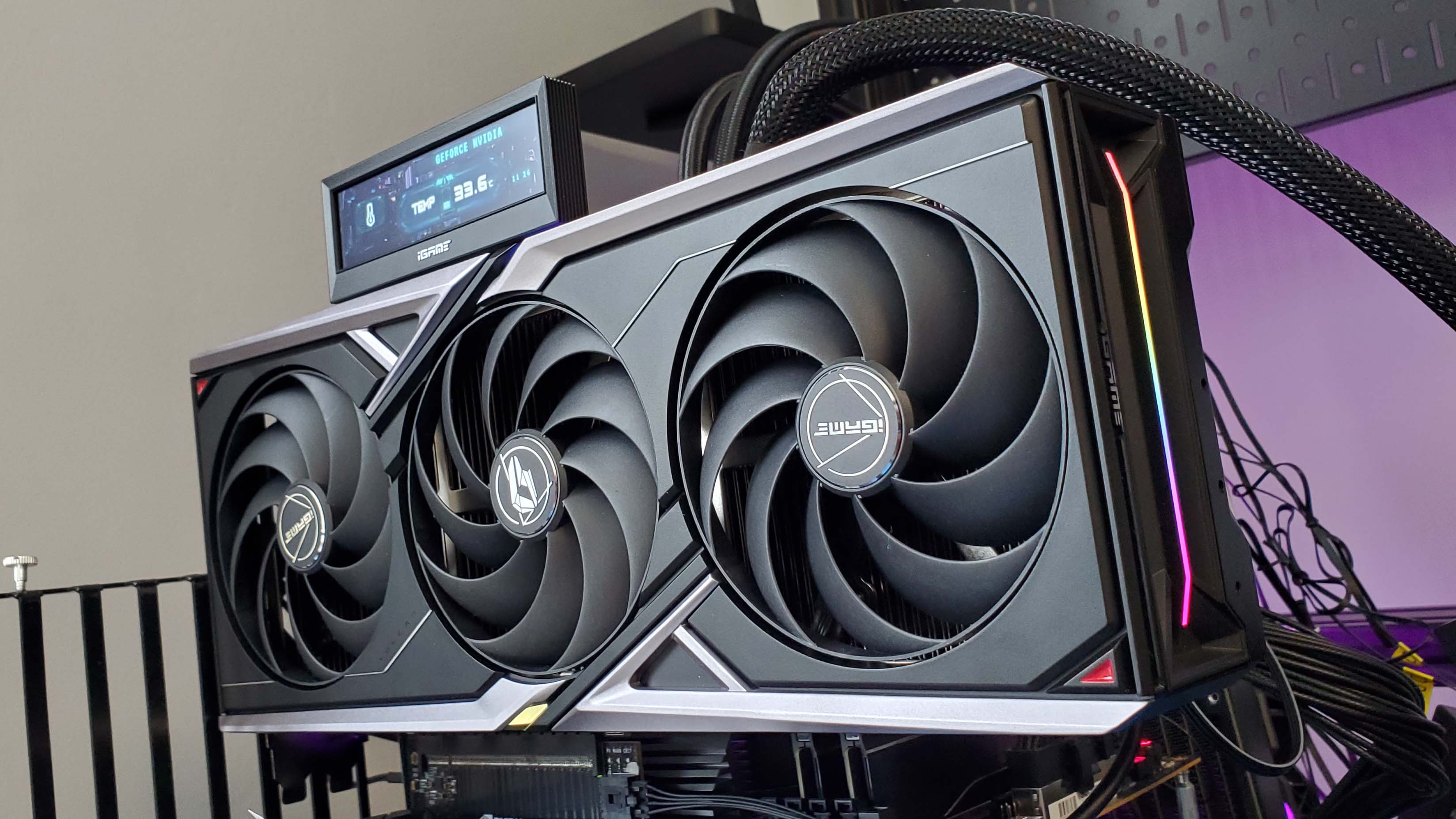 Colorful iGame RTX 5070 Ti Vulcan OC graphics card from various angles