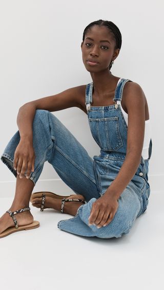 River Relaxed Denim Overalls