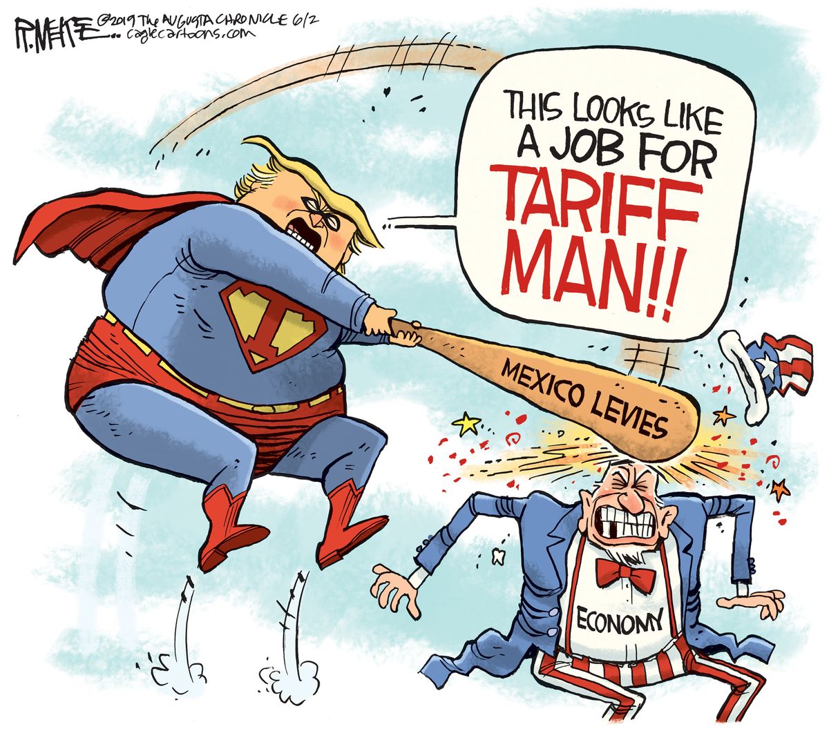 Political Cartoon U.S. Trump Mexico Tariff Man Hurting Economy | The Week