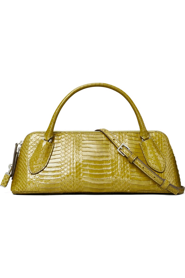 Lock Snake Top Handle Leather Bag