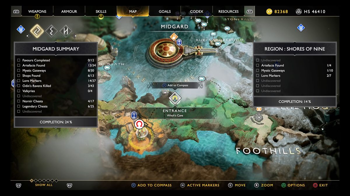 God of War treasure map locations