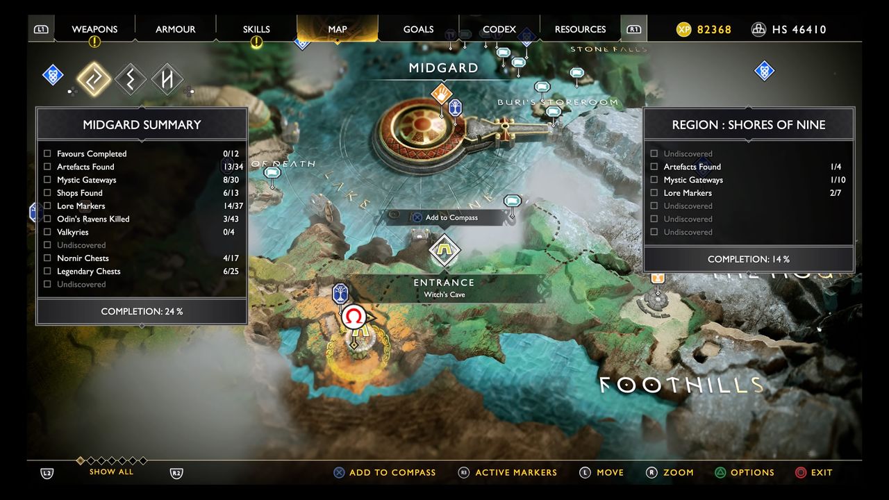 God of War treasure map locations