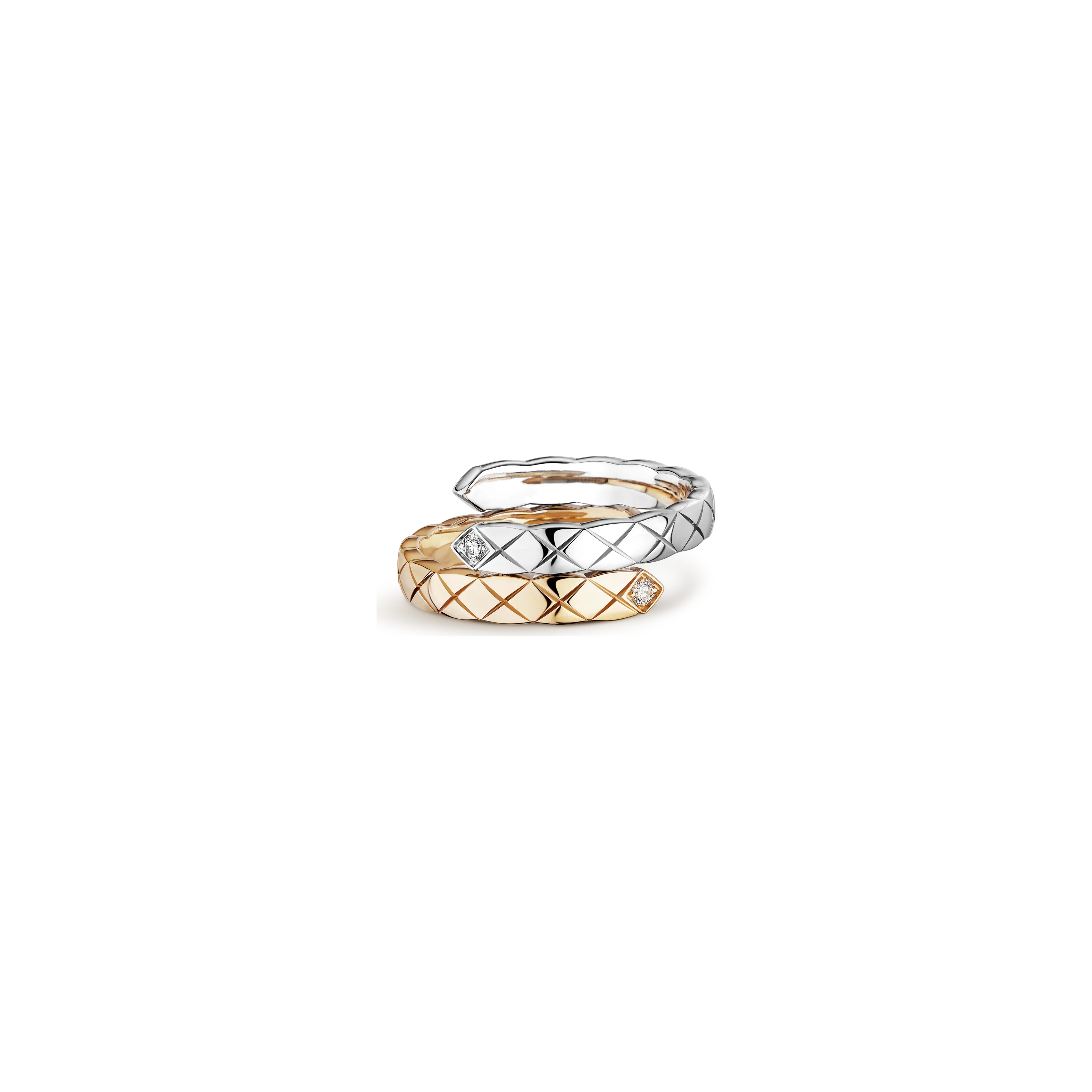 Chanel, Coco Crush Toi et Moi Ring in 18K White and Beige Gold