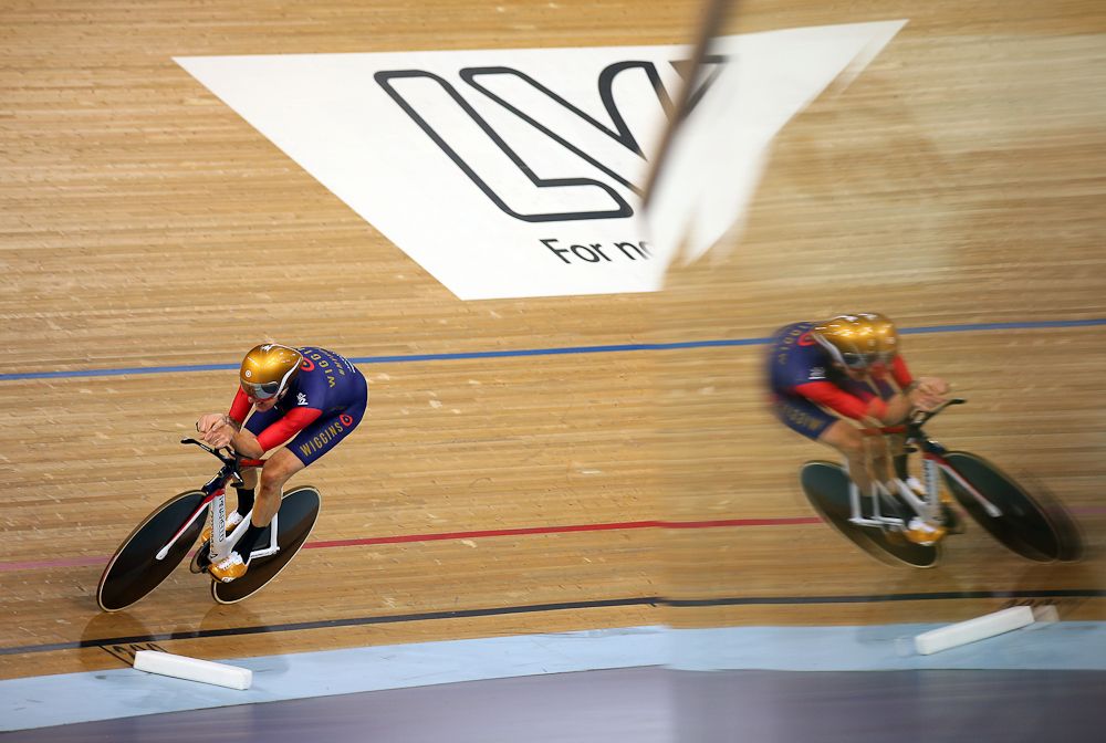 Bradley Wiggins on the track in London.