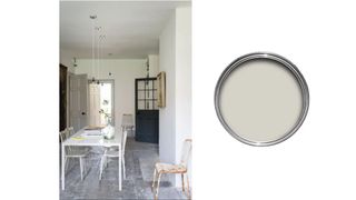 Ammonite Neutral used in a country kitchen, alongside a can of the paint