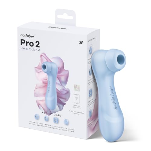 Satisfyer Pro 2 Generation 4 App | Air Pulse Vibrator With 4 Attachments | Sex Toy for Women | 3 Motors | Ultra-Soft Silicone | Vibabrator for Women | Waterproof Ipx7 | With Satisfyer App