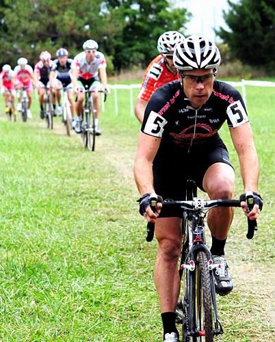 Jonathan Page (Planet Bike) leads all riders on lap one.